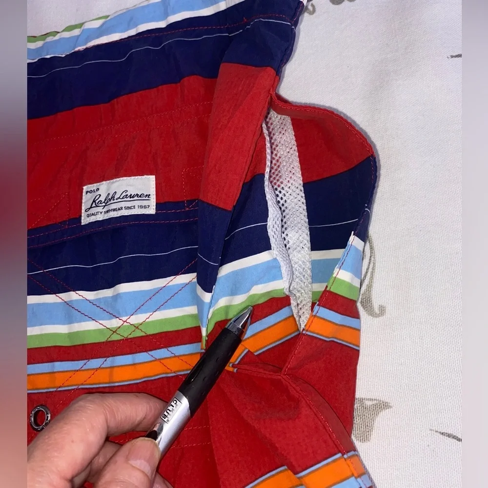 Polo Sport Ralph Lauren Striped Board‎ Shorts Large VTG 90s Preppy